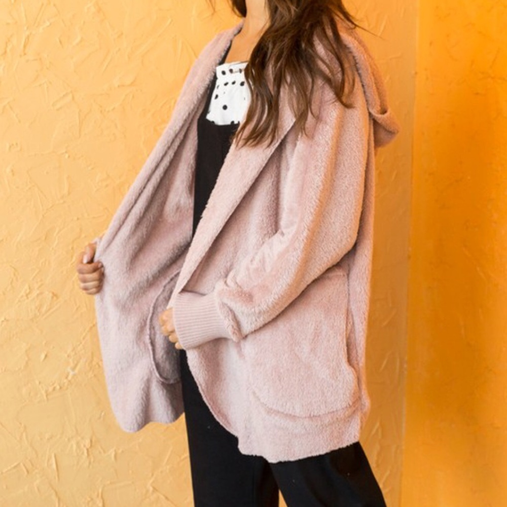 ✨LAST ONE✨Pink hooded Sherpa fleece hooded jacket - Picture 4 of 8